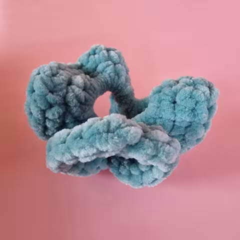 En scrunchie i färg mint